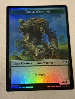 mtg foil token Elf Warrior // Troll Warrior, 015/016, Kaldheim, unplayed - Image 1