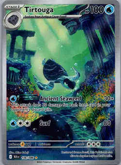 Tirtouga 106/086 Illustration Rare Black Bolt Pokemon Near Mint - Image 1