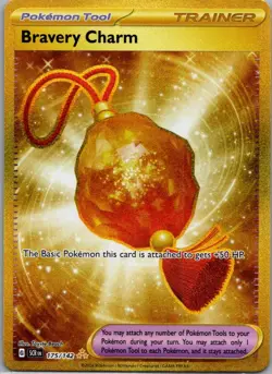 Bravery Charm 175/142 Hyper Rare Stellar Crown Pokemon Near Mint - Image 1