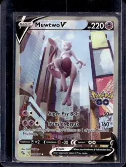 2022 Pokemon SWSH Pokemon GO Mewtwo V #072/078 - Image 1