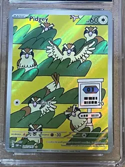 2023 POKEMON OBF EN-OBSIDIAN FLAMES ILLUSTRATION RARE #207 PIDGEY CGC 9.5 - Image 3