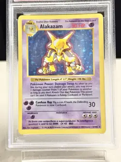 1999 Pokemon Alakazam Holo Rare Base Set, Shadowless, 1/102, PSA 4 VG-EX - Image 2