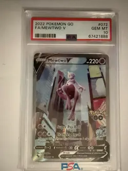 PSA 10 - Pokemon TCG - Mewtwo V (Alt Art) - 072/078 - Pokemon GO - Ultra Rare - Image 1