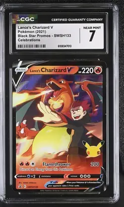 Lance's Charizard V *CGC 7* Full Art *#SWSH133* Celebrations* Pokemon - Image 1