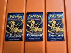 Pokemon XY Evolutions Charizard-Art Booster Packs (3-lot) (Sealed) 820650801556 - Image 1