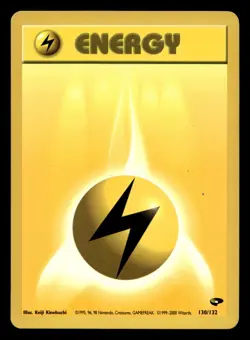 Lightning Energy 130/132 Gym Challenge WOTC Pokemon MP - Image 1