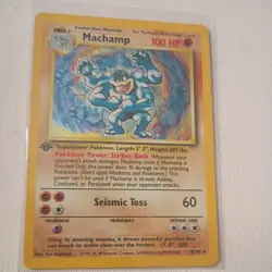 Pokemon TCG Machamp Base Set 8/102 Holo 1st Edition Holo Rare - Image 1