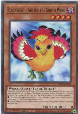 Yugioh Blackwing - Auster The South Wind LDS2-EN041 Common1st NM x3 Play Set - Image 1
