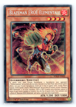 Elemental Hero Blazeman - WSUP-IT032 Prismatic Secret Rare 1st Edition Yugioh IT - Image 1