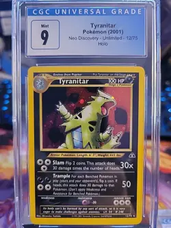 Pokemon TCG Tyranitar Neo Discovery Holo Card 12/75 Cgc 9 - Image 1