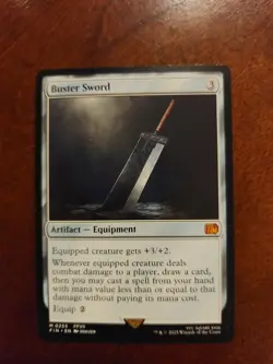 MTG Buster Sword Final Fantasy Regular Card, Near Mint Condition - Image 1