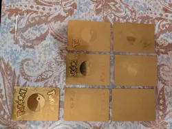 7 Pokemon Pikachu Cosplay Fan Art Gold Foil Cards Set - Image 2