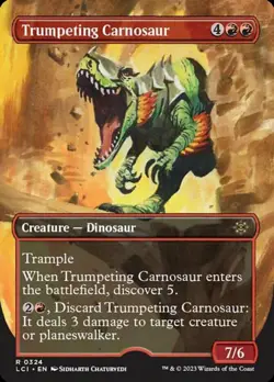 1 x Trumpeting Carnosaur - Borderless - The Lost Caverns of Ixalan - NM-Mint - M - Image 1