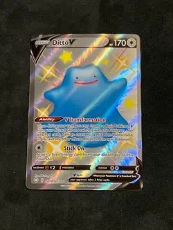 Ditto V SHINY SV118/SV122 Shining Fates NM Full Art Ultra Rare Pokemon Card - Image 1