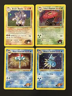 Pokemon Gym Heroes Holo Lot Of 4 Vileplume Seadra Tentacruel Rhydon - Image 1