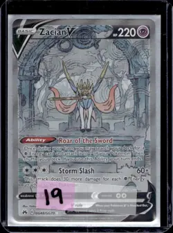 2023 Pokemon SWSH Crown Zenith Zacian V Galarian Gallery #GG48/GG70 - Image 1