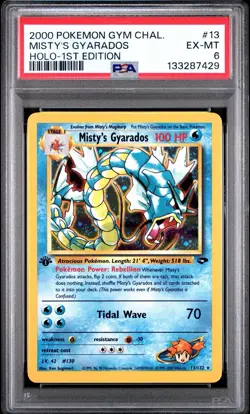 2000 Pokemon Gym Challenge 13/132 Misty's Gyarados Holo-1st Edition PSA 6 - Image 1