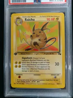 Graded PSA 9 RAICHU #29 1999 Pokemon Fossil 1ST EDITION MINT - Image 2