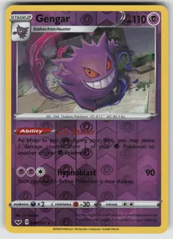 Gengar Reverse Holo Holo Rare SWSH01: Sword & Shield Base Set 085/202 Pokemon - Image 1