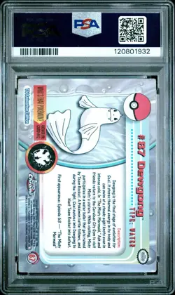 POPULATION 1! 2000 TOPPS CHROME POKEMON T.V. 87 DEWGONG PSA 3 - Image 2