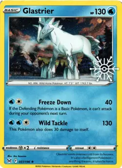 Pokemon TCG 2023 Holiday Calendar Glastrier 051/196 Snowflake Stamped LP/MP - Image 1
