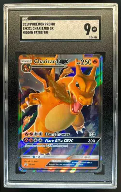 2016-19 Pokemon SM Black Star Promos Charizard #SM211 SGC 9 - Image 1