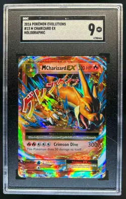 2016 Pokemon XY Evolutions Mega Charizard EX Holo #13/108 SGC 9 - Image 1
