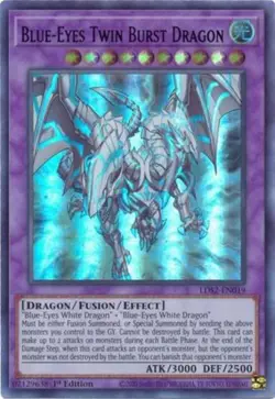 Yugioh! LP Blue-Eyes Twin Burst Dragon (Blue) - LDS2-EN019 - Ultra Rare - 1st Ed - Image 1