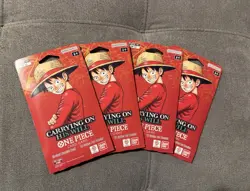 One Piece OP-13 Carrying on His Will Sleeved Booster Packs Lot Of 4 - Image 1