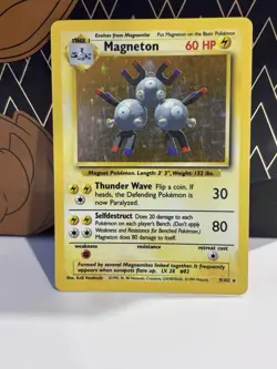 Magneton Base Set Holo Unlimited Rare MP Pokemon TCG Card 9/102 - Image 1
