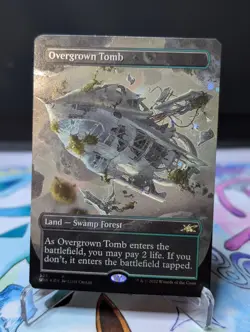 MTG Unfinity Overgrown Tomb (Borderless) (Galaxy Foil) 535 - Image 1
