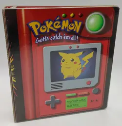 Vintage 1999 Pokemon Pokedex 3 Ring Binder Card Album Pikachu Meowth - Image 1