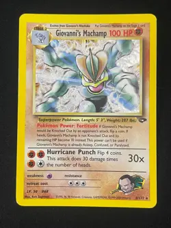Pokemon Giovanni's Machamp 6/132 Gym Challenge Vintage Card MP - Image 1