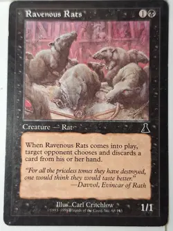 Ravenous Rats - Urza's Destiny - Magic the Gathering MTG Nice! - Image 1