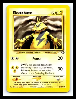 💥 Electabuzz Pokemon 2000 Neo Genesis Non Holo Foil Vintage Card # 33/111 - Image 1