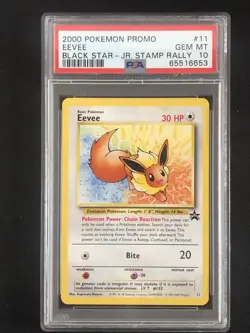 Eevee Pokemon 2000 JR Stamp Rally Black Star Japanese Promo English 11 PSA 10 - Image 1