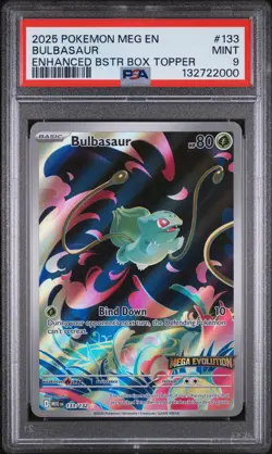 2025 POKEMON MEG EN-MEGA EVOLUTION ENHANCED BOOSTER BOX TOPPER BULBASAUR PSA 9 - Image 1