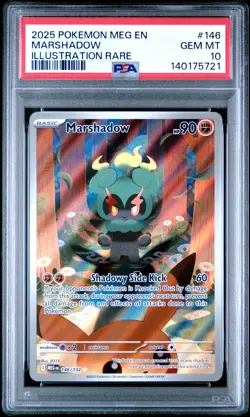 2025 POKEMON MEG EN-MEGA EVOLUTION ILLUSTRATION RARE #146 MARSHADOW PSA 10 - Image 1