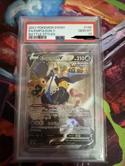 Pokemon Empoleon V Full Art 146/163 SWSH05 Battle Styles Ultra Rare Holo PSA 10 - Image 1
