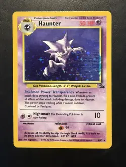 [Stain Error] Haunter Holo Blue Stain Error 6/62 Fossil Pokemon - Image 1