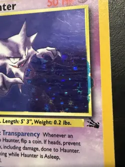 [Stain Error] Haunter Holo Blue Stain Error 6/62 Fossil Pokemon - Image 4