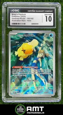 Misty's Psyduck CGC 10 2025 Pokemon SV Destined Rivals Holo Rare #193/182 0061 - Image 1