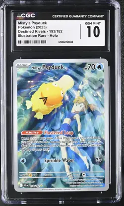Misty’s Psyduck 193/182 CGC 10 Gem Mint IR Destined Rivals Pokemon - Image 1