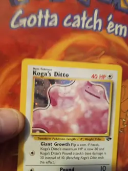 Pokemon TCG Koga's Ditto 10/132 Gym Challenge Holo Rare Card Unlimited LP - Image 2