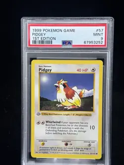 Pidgey #57 1st Edition Base Set 1999 Pokemon Game PSA 9 Grey Stamp 🦅 - Image 1
