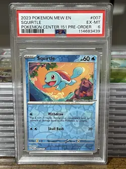 PSA 6 - Squirtle (Pokemon Center Exclusive) 007/165 - 151 - Holo Promo EX-MT - Image 1