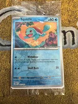 Pokemon SEALED Squirtle 007/165 Pokemon Center Exclusive Promo Reverse Holofoil! - Image 1