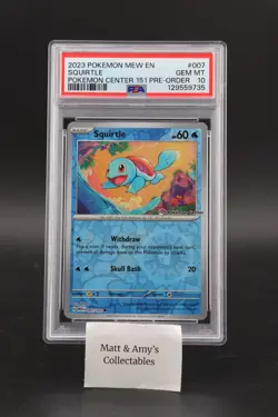 Squirtle Pokemon Center #007 PSA 10 - Pokemon 2023 Pokemon SV 151 Promos - Image 1