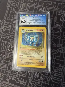 CGC 6.5 Machamp 1999 Base Set 1st Edition 8/102 Holo Pokemon Card - Image 1
