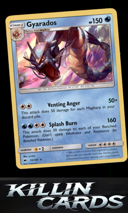 Gyarados 33/147 Pokemon Holo Rare SM - Burning Shadows Card NM - Image 1